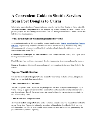 a convenient guide to shuttle services from port