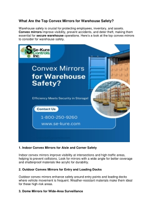What Are the Top Convex Mirrors for Warehouse Safety