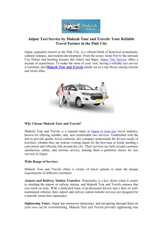 Reserve Jaipur to Agra Taxi Today - Mukesh Tour and Travels