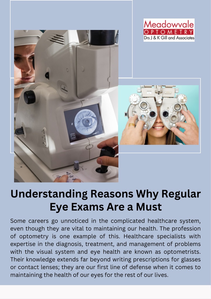 understanding reasons why regular eye exams