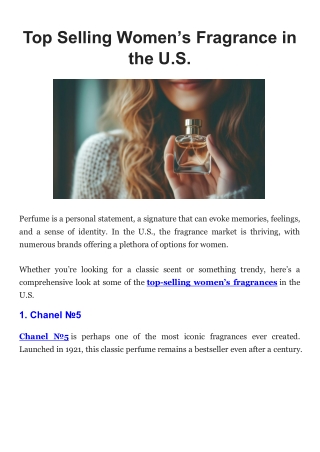 Top Selling Women’s Fragrance in the U.S.