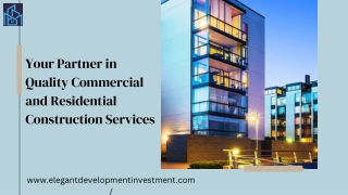 Your Partner in Quality Commercial and Residential Construction Services