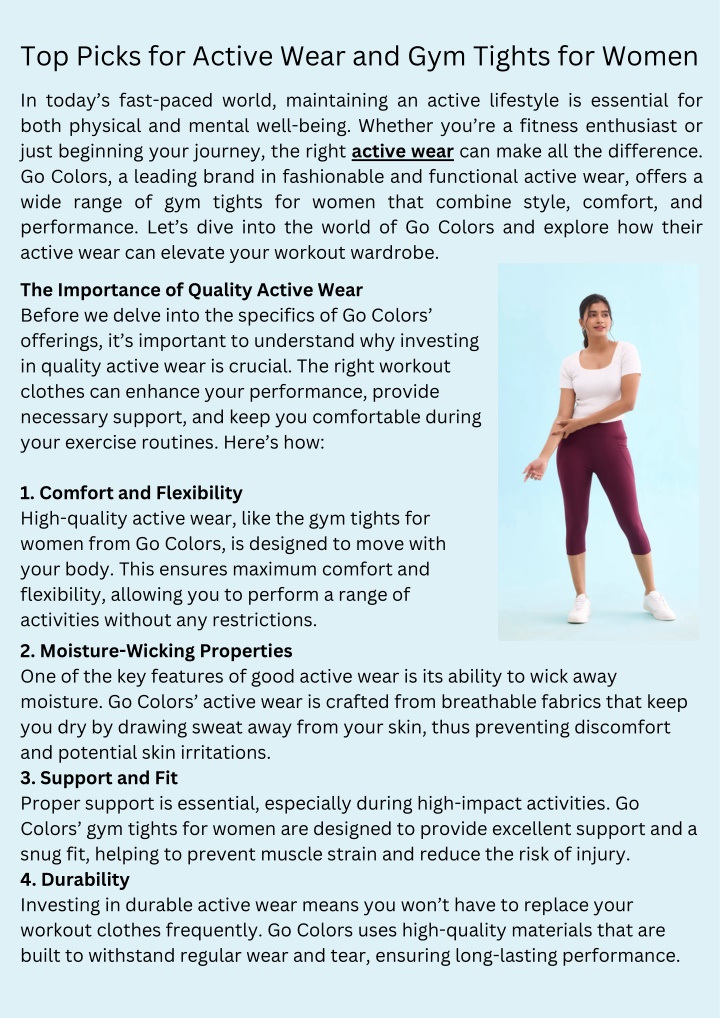 top picks for active wear and gym tights for women