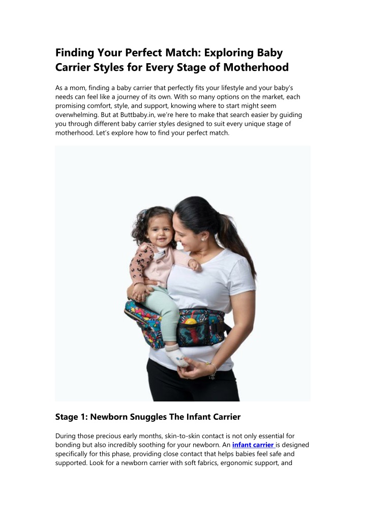 finding your perfect match exploring baby carrier