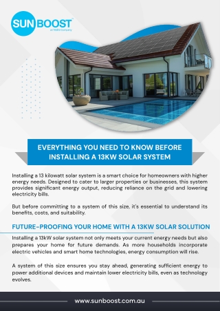 Everything You Need to Know Before Installing a 13kW Solar System