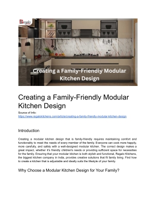 creating a family friendly modular kitchen design