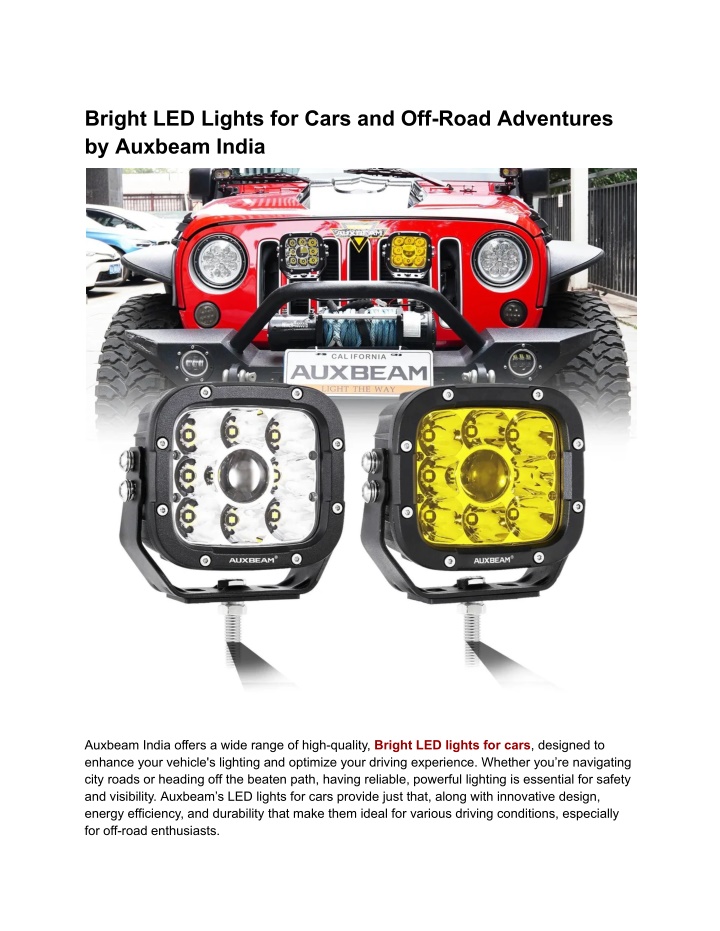 bright led lights for cars and off road