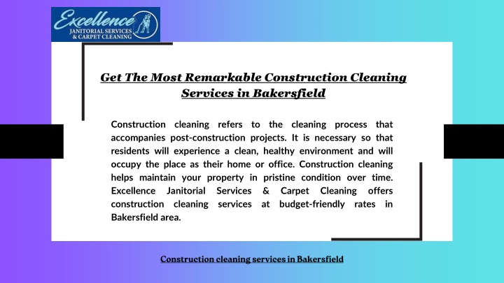 get the most remarkable construction cleaning