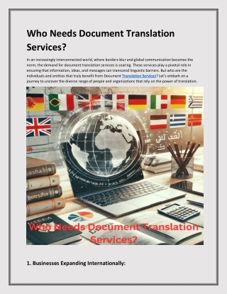 Who Needs Document Translation Services