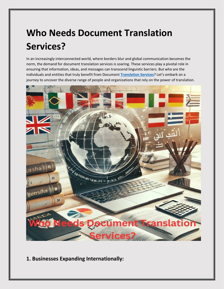 who needs document translation services