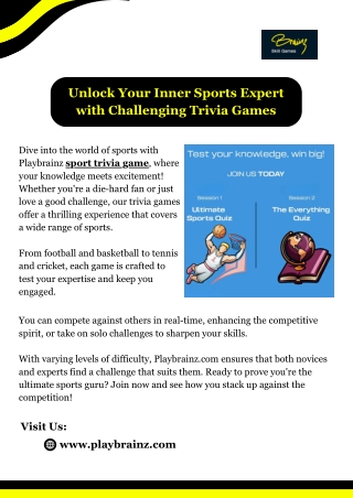 Unlock Your Inner Sports Expert with Challenging Trivia Games
