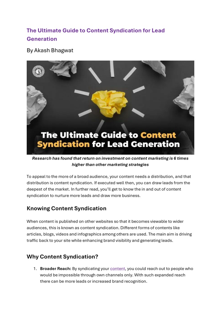 the ultimate guide to content syndication