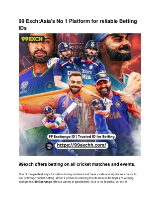 99 Exch_Asia's No 1 Platform for reliable Betting IDs