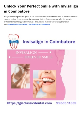 Invisalign in Coimbatore  Invisible Braces Coimbatore