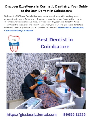 Best Dentist in Coimbatore  Cosmetic Dentistry Coimbatore