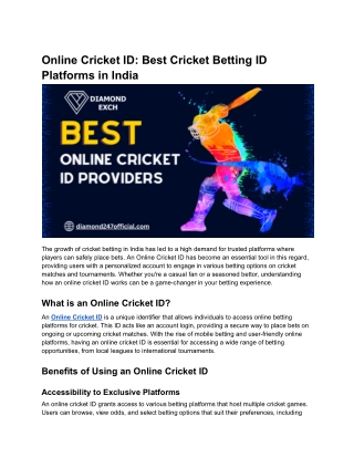 Online Cricket ID_ Best Cricket Betting ID Platforms in India