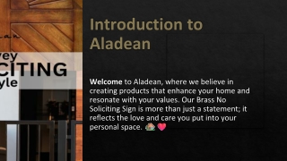 Welcome to Aladean Brass No Soliciting Sign: A Statement of Peace for Your Home