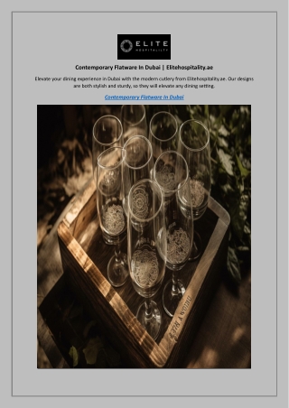 Contemporary Flatware In Dubai | Elitehospitality.ae