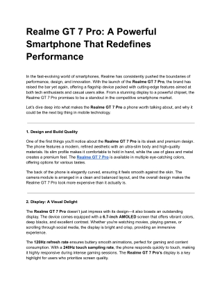 realme gt 7 pro a powerful smartphone that