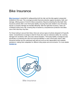 bike insurance