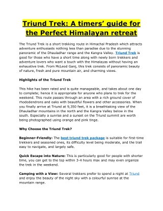 Triund Trek A timers’ guide for the Perfect Himalayan retreat