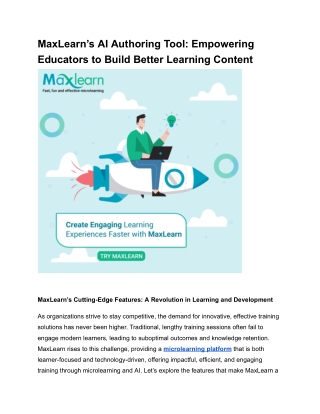 maxlearn s ai authoring tool empowering educators