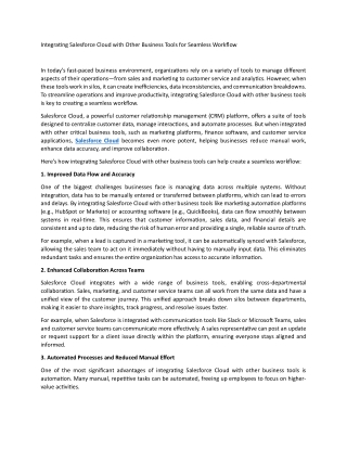 integrating salesforce cloud with other business