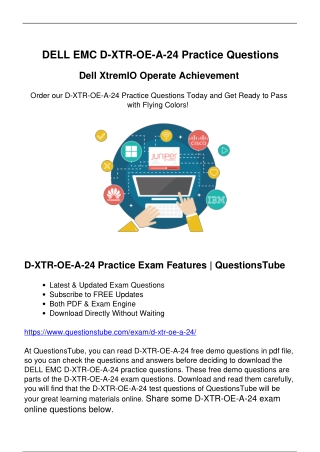 Brilliant DELL EMC D-XTR-OE-A-24 Exam Questions-The Best Way to Achieve Success