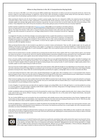 Where to Buy Ostarine in the UK - A Comprehensive Buying Guide