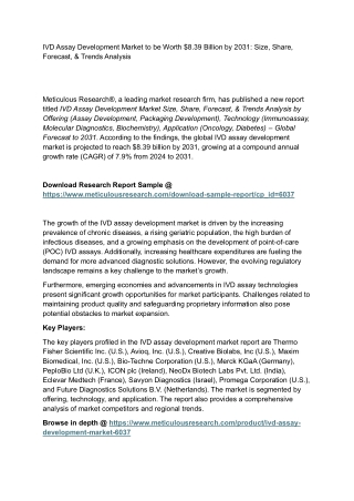 ivd assay development market to be worth