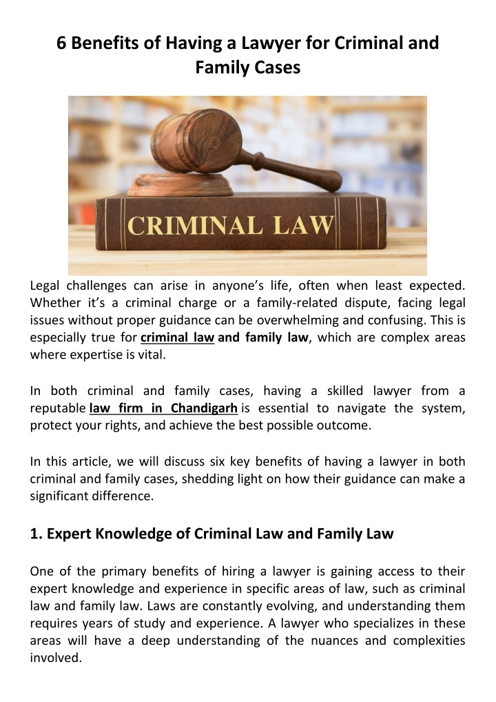 6 benefits of having a lawyer for criminal