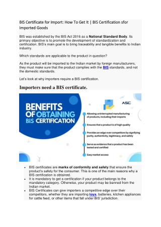 BIS Certificate for Import How To Get It BIS Certification For Imported Goods