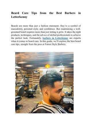 Beard Care Tips from the Best Barbers in Letterkenny