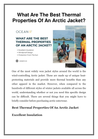 What Are The Best Thermal Properties Of An Arctic Jacket?