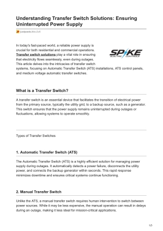 understanding transfer switch solutions ensuring