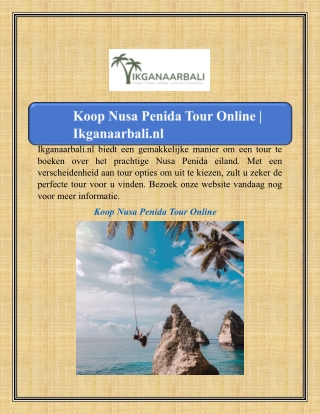 Koop Nusa Penida Tour Online | Ikganaarbali.nl