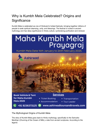 Why is Kumbh Mela Celebrated? Origins and Significance