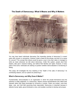 the death of democracy what it means