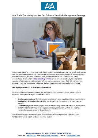 How Trade Consulting Services Can Enhance Your Risk Management Strategy