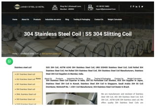 304 Stainless Steel Coil  SS 304 Slitting Coil