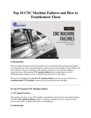 Top 10 CNC Machine Failures and How to Troubleshoot Them