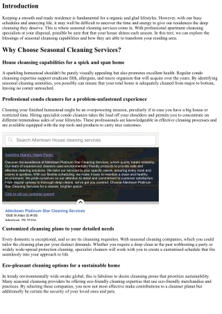 Seasonal Cleaning Services: Let Your Home Shine Every Season