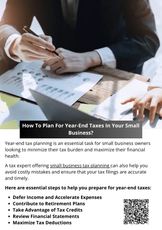 how to plan for year end taxes in your small
