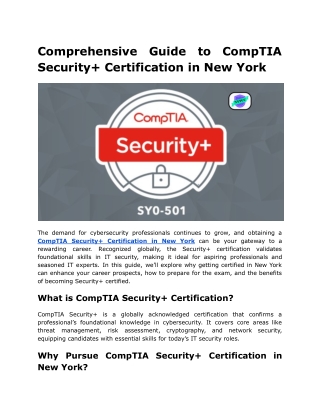 comprehensive security certification in new york