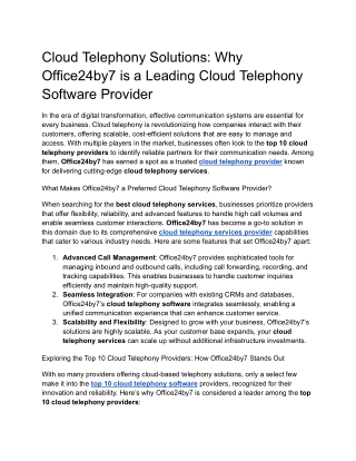 Cloud Telephony Solutions_ Why Office24by7 is a Leading Cloud Telephony Software Provider