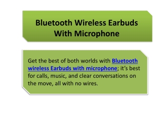bluetooth wireless earbuds with microphone