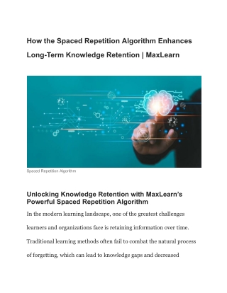 how the spaced repetition algorithm enhances