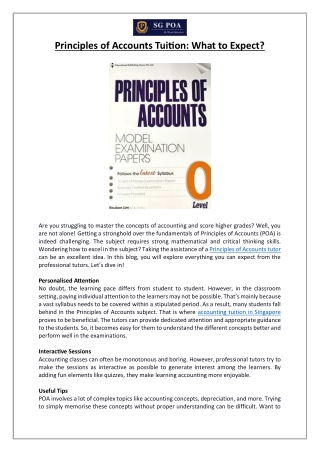 principles of accounts tuition what to expect