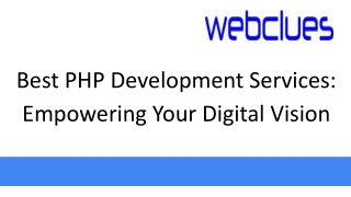best php development services empowering your