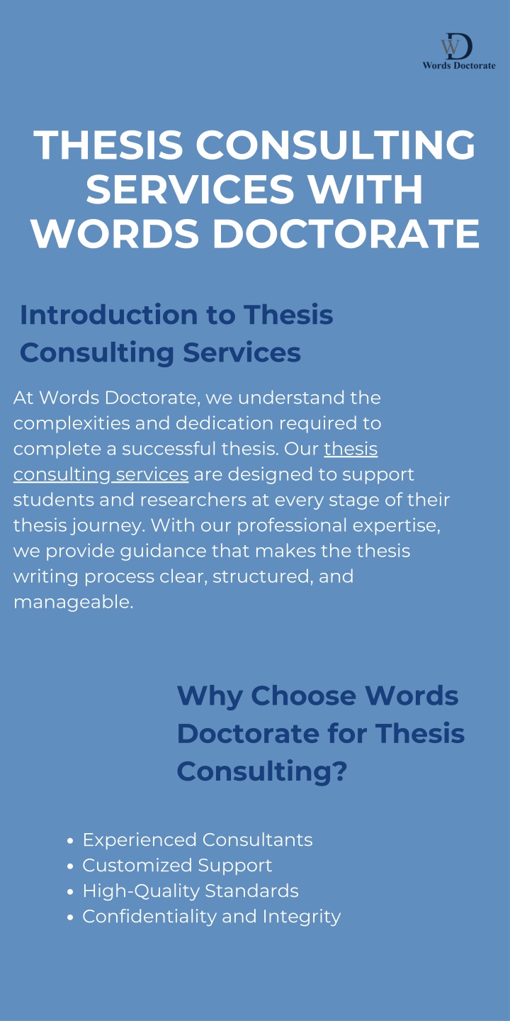 thesis consulting services with words doctorate